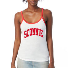 Load image into Gallery viewer, Sconnie Womens Ringer Cami Tank - White/Red