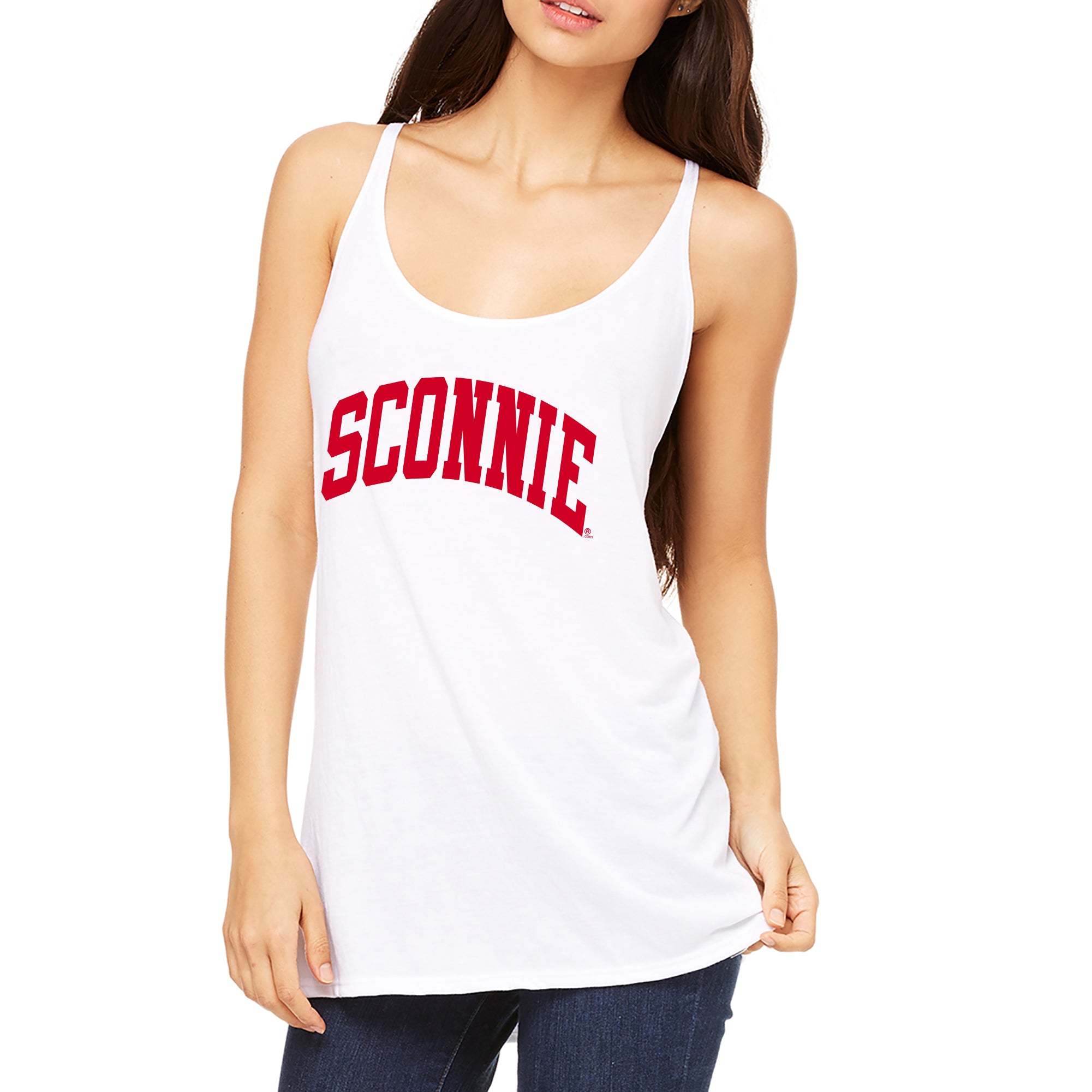 Sconnie Womens Ringer Cami Tank - White/Red