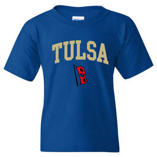 University of Tulsa Golden Hurricanes Arch Logo Cotton Youth T-Shirt - Royal