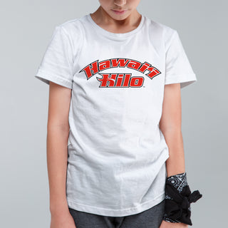 Hawaii Hilo Vulcans Arch Logo Youth T Shirt - White