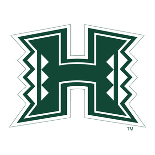 University of Hawaii Rainbow Warriors Front and Back Print Cotton Hoodie - White