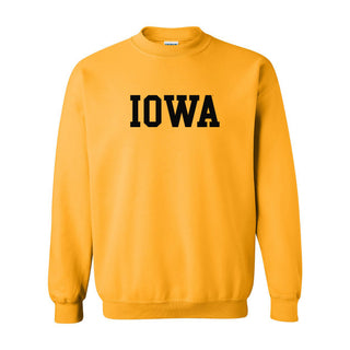 University of Iowa Hawkeyes Basic Block Crewneck Sweatshirt - Gold