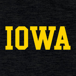 Iowa Basic Block Canvas Triblend T-Shirt - Solid Black Triblend
