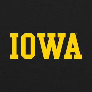 University of Iowa Hawkeyes Basic Block Raglan T Shirt - Vintage Black/Premium Heather