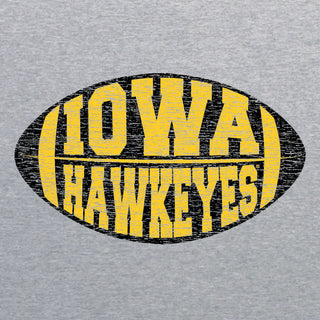 Iowa Faded Block Football Canvas Triblend T Shirt - Athletic Grey Triblend
