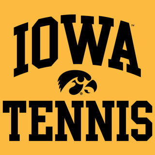 University of Iowa Hawkeyes Arch Logo Tennis Short Sleeve T Shirt - Gold