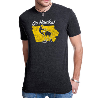University of Iowa Hawkeyes Silhouette Herky Short Sleeve T Shirt - Vintage Black