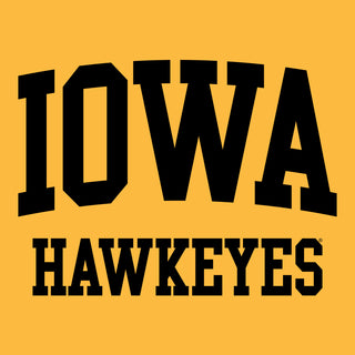 University of Iowa Hawkeyes Front Back Print Heavy Blend Hoodie - Gold