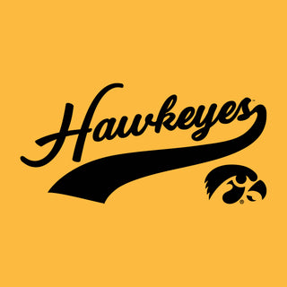 University of Iowa Hawkeyes Baseball Jersey Script Short Sleeve T-Shirt - Gold