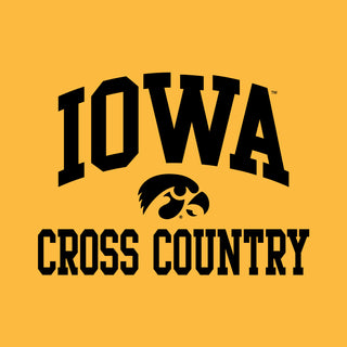 University of Iowa Hawkeyes Arch Logo Cross Country Sleeve T Shirt - Gold