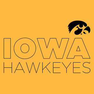 Modern Outline Iowa Hawkeyes Heavy Blend Crewneck Sweatshirt - Gold
