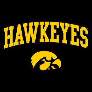 Mascot Arch Logo Iowa Hawkeyes Basic Cotton Short Sleeve T Shirt - Black
