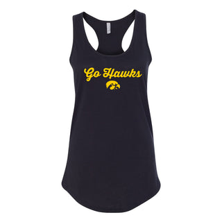 University of Iowa Hawkeyes Spirited Script Racerback Tank Top - Black