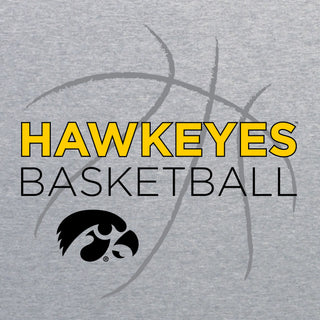 University of Iowa Hawkeyes Basketball Sketch Basic Cotton Short Sleeve T Shirt - Sport Grey