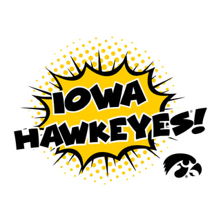 University of Iowa Hawkeyes Comic Blast Youth Basic Cotton Short Sleeve Tee - White