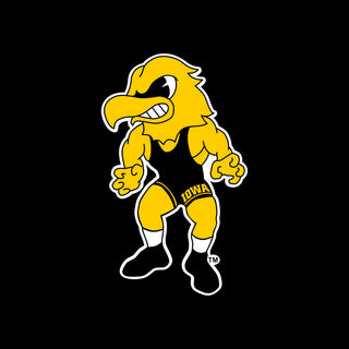University of Iowa Hawkeyes Wrestling Herky Logo Left Chest Full Zip Hoodie - Black