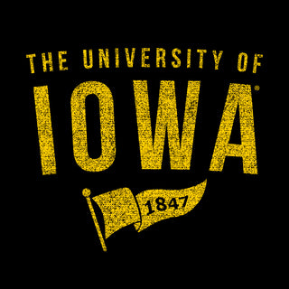 University of Iowa Hawkeyes 1847 Banner Canvas Short Sleeve Triblend T-Shirt - Solid Black