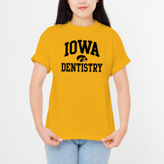 University of Iowa Hawkeyes Arch Logo Dentistry Short Sleeve T Shirt - Gold