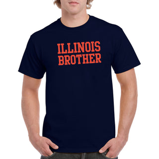 Illinois Fighting Illini Basic Block Brother T Shirt - Navy