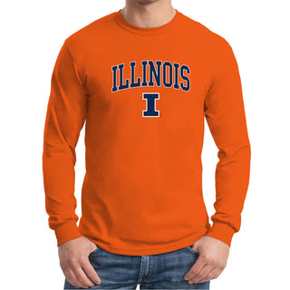 University of Illinois Fighting Illini Arch Logo Cotton Long Sleeve T-Shirt - Orange