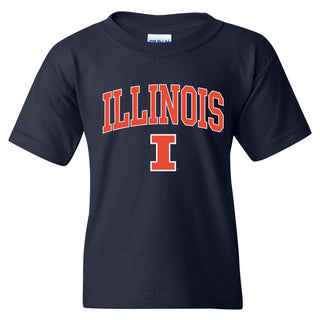 Illinois Fighting Illini Arch Logo Youth T-Shirt - Navy