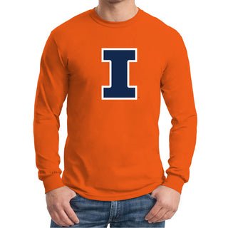 University of Illinois Fighting Illini Primary Logo Cotton Long Sleeve T-Shirt - Orange
