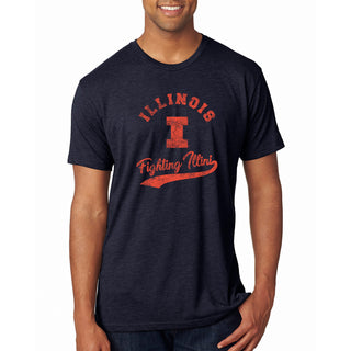 University of Illinois Fighting Illini Retro Script T-Shirt - Vintage Navy