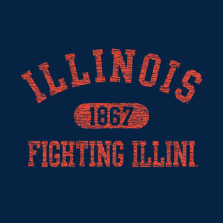 University of Illinois Fighting Illini Athletic Arch Cotton Hoodie - Navy