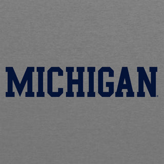 Michigan Wolverines Basic Block 3/4-Sleeve Raglan - Prem Htr/Vtg Navy