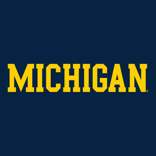Basic Block University of Michigan Womens Basic Cotton Short Sleeve T Shirt - Navy