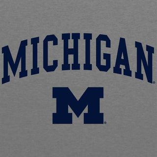 Michigan Wolverines Arch Logo 3/4-Sleeve Raglan - Prem Htr/Vtg Navy