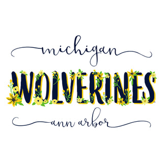 Michigan Wolverines Floral Womens T Shirt - White