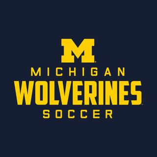 Michigan Wolverines Mascot Wordmark Soccer T Shirt - Navy