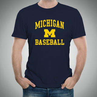 Michigan Wolverines Arch Logo Premium Cotton T-Shirt - Midnight Navy