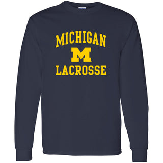 University of Michigan Wolverines Arch Logo Lacrosse Long Sleeve - Navy