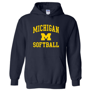 University of Michigan Wolverines Arch Logo Softball Hoodie - Navy