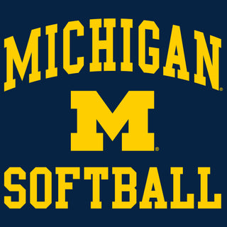 University of Michigan Wolverines Arch Logo Softball Hoodie - Navy