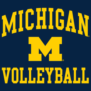 University of Michigan Wolverines Arch Logo Volleyball Long Sleeve - Navy