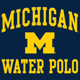 University of Michigan Wolverines Arch Logo Water Polo Long Sleeve - Navy