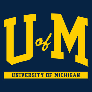 University of Michigan Wolverines Initial Arch T-Shirt - Navy