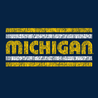 Michigan Wolverines Retro Underline Hoodie - Navy