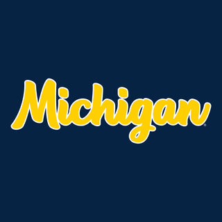 University of Michigan Wolverines Basic Script Heavy Blend Hoodie - Navy