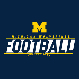 University of Michigan Wolverines Football Charge Basic Cotton Short Sleeve T Shirt - Navy