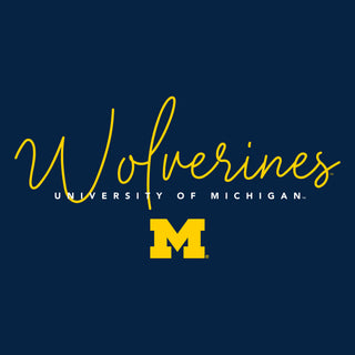 Michigan Thin Script Women's T-Shirt - Navy