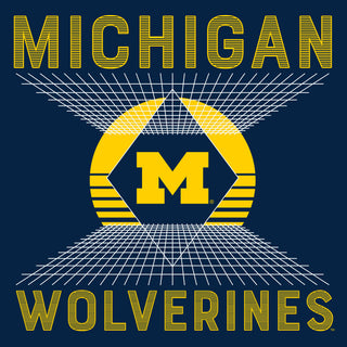 Michigan Wolverines Vaporwave Grid Tank Top - Navy