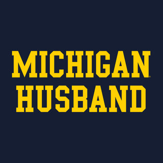 Michigan Wolverines Basic Block Husband T Shirt - Navy