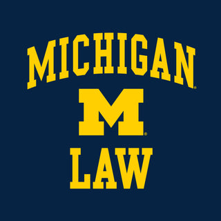 Arch Logo Law University of Michigan Basic Cotton Short Sleeve T-Shirt - Navy