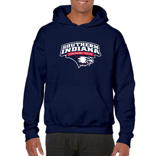 Southern Indiana Screaming Eagles Arch Logo Heavy Blend Hoodie - Navy