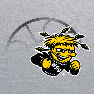 Wichita State University Shockers Fading Basketball Canvas Triblend T-Shirt - Athletic Grey