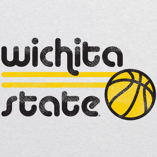 Wichita State University Shockers Basketball Bubble Raglan T Shirt - Heather White/Vintage Black